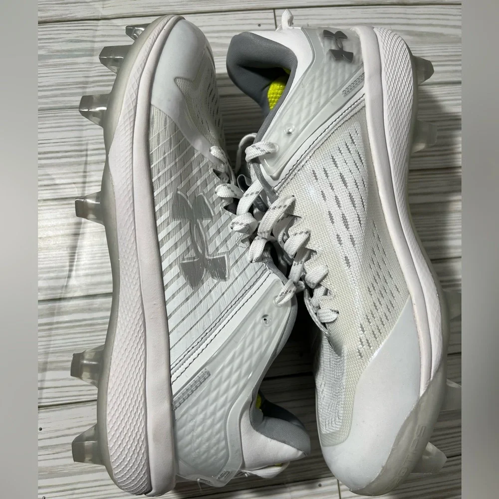 Under Armour Yard Low MT TPU men’s‎ Baseball Cleats shoes white #3025591 size 8